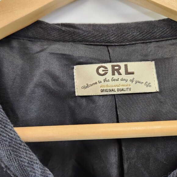 GRL Quilted Hip Length Jacket Size Medium Black - Picture 3 of 9